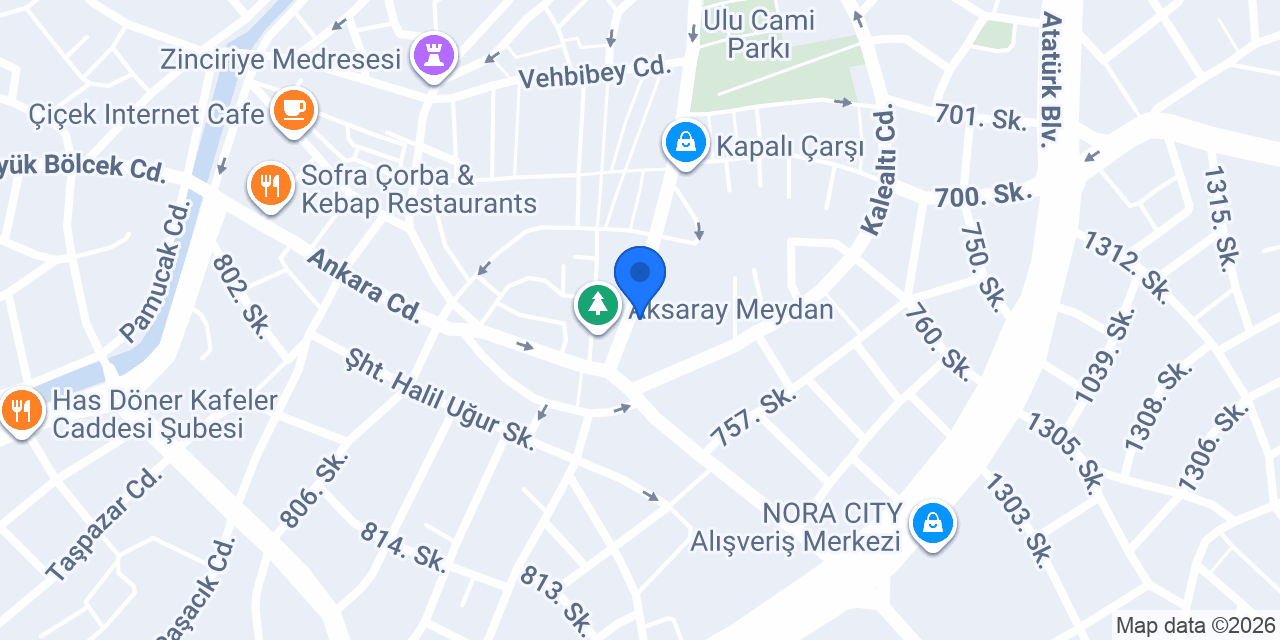 Raye Turizm Umre Aksaray Şubesi konumu