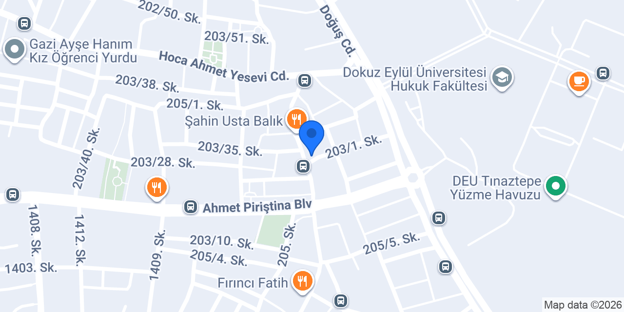 Tınaztepe Veteriner Kliniği konumu
