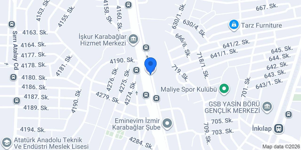 Yapı Kredi - Karabağlar Şubesi konumu