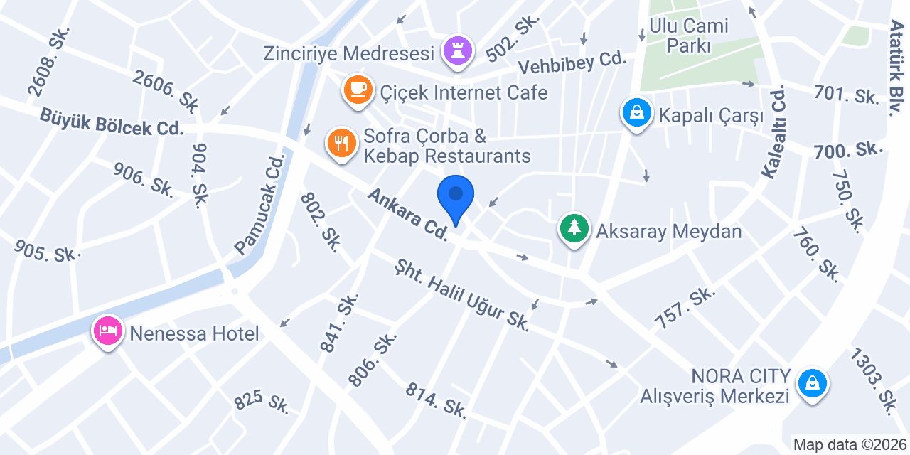 DenizBank İl Aksaray Şubesi konumu