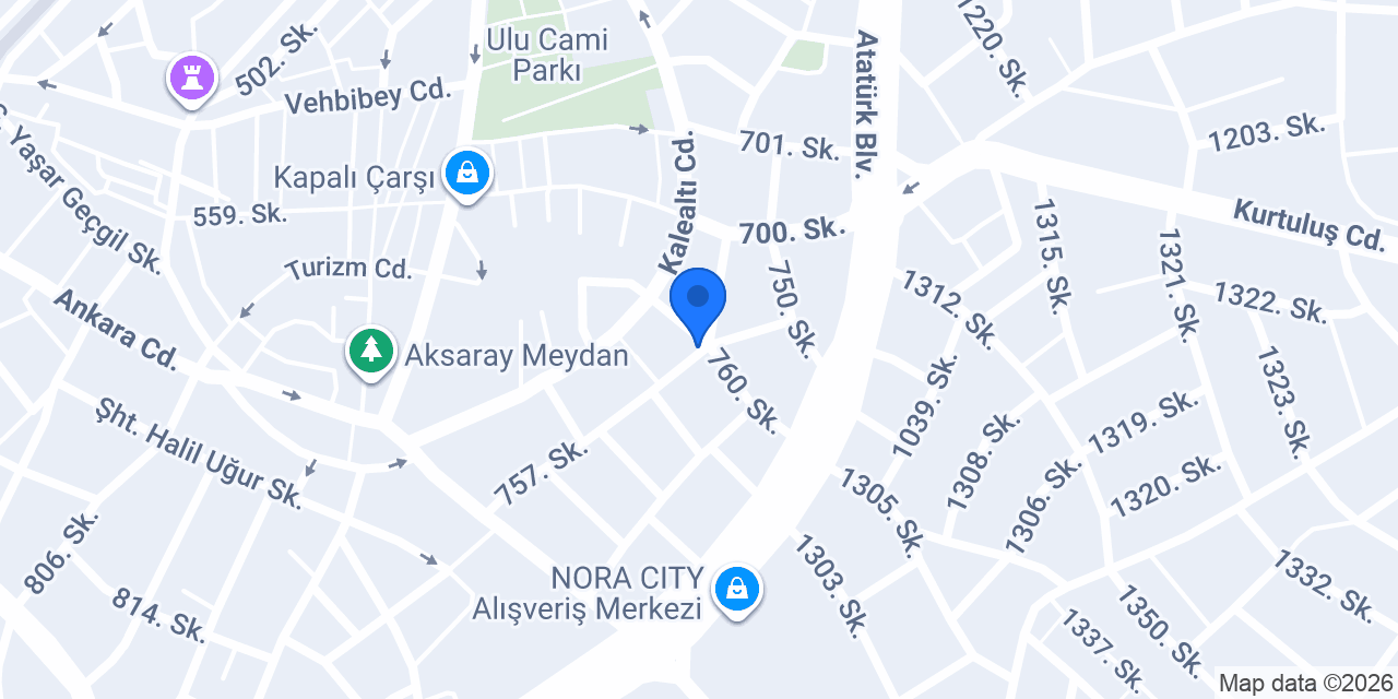 Yavuzlar İplik Hobi Market Aksaray konumu