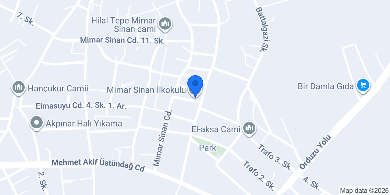 Mimar Sinan İlkokulu konumu