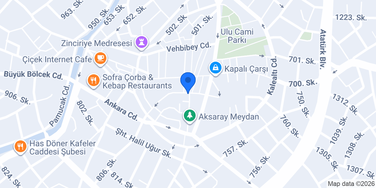 Aksaray Koltuk Yıkama konumu