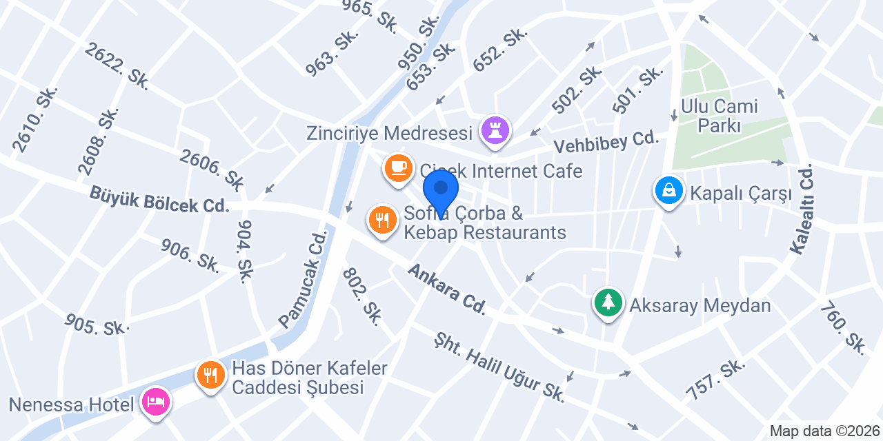 Aksaray Veteriner Kliniği konumu