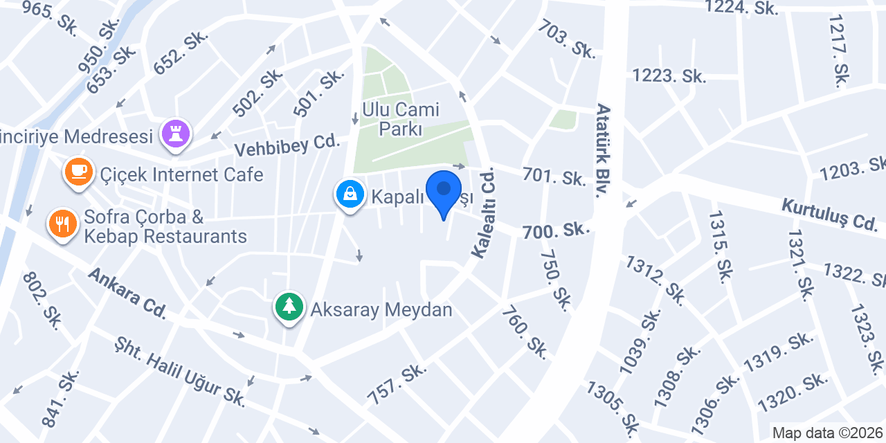 Melek Akvaryum konumu