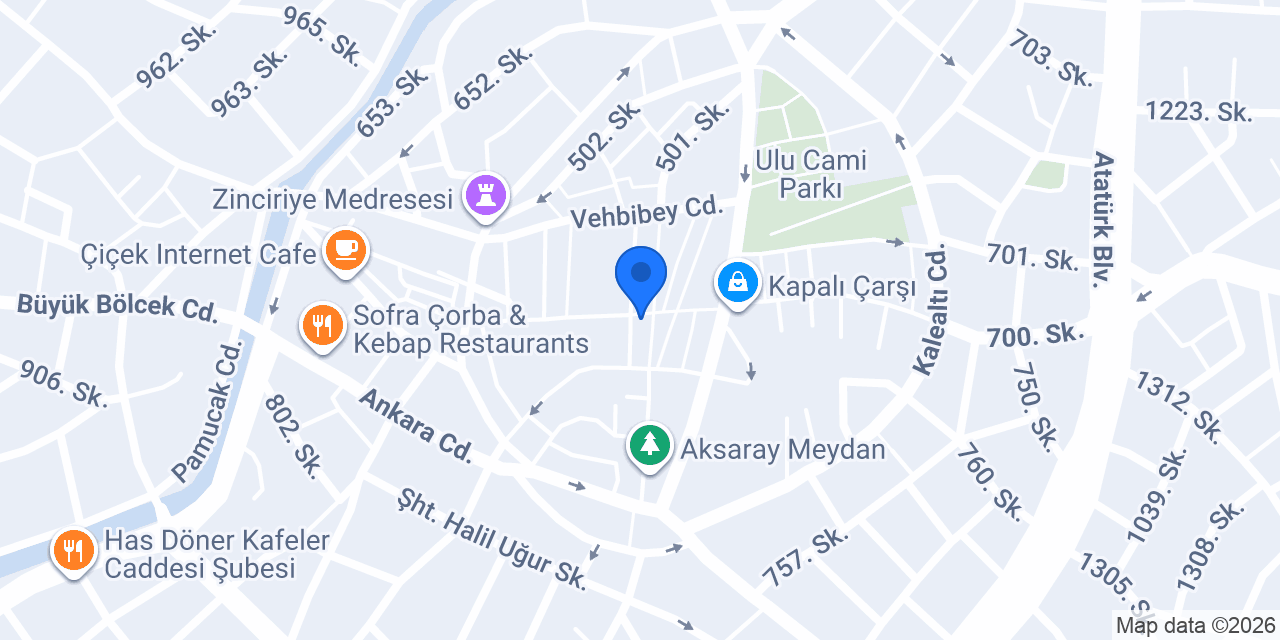 Aksaray Nokta Emlak konumu