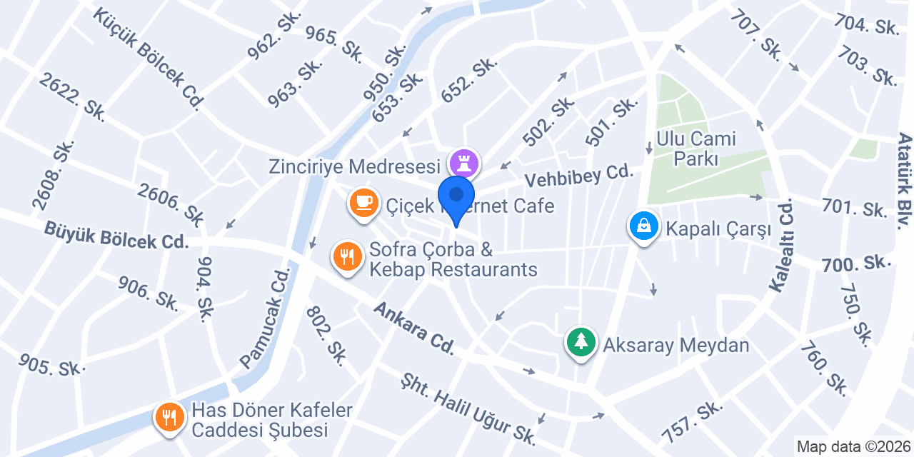 Aksaray NEVA Apart Otel konumu