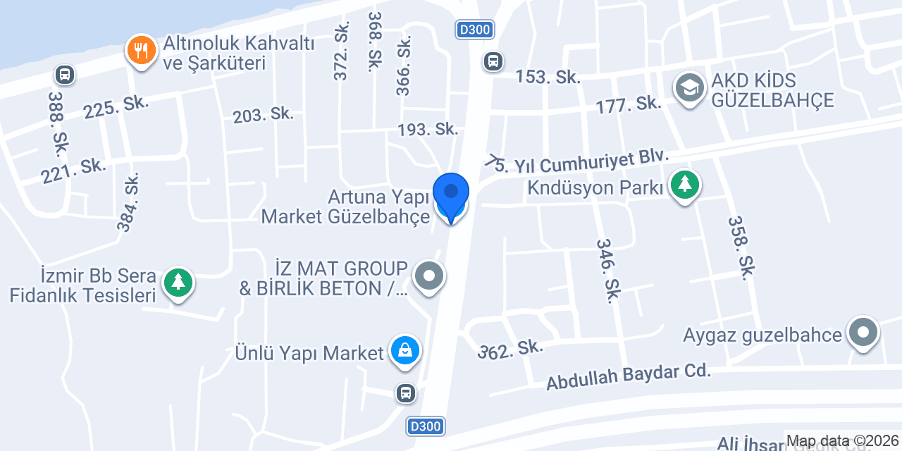 Artuna Yapı Market Güzelbahçe konumu