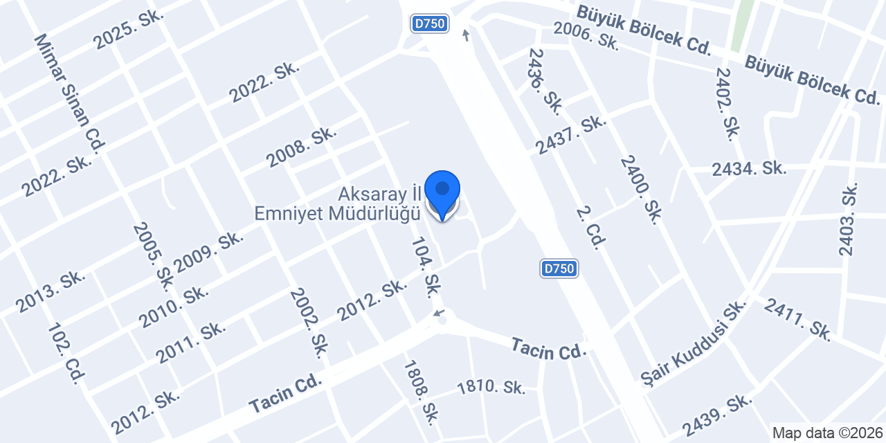 Aksaray İl Emniyet Müdürlüğü konumu