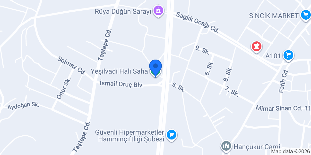 Yeşilvadi Halı Saha konumu