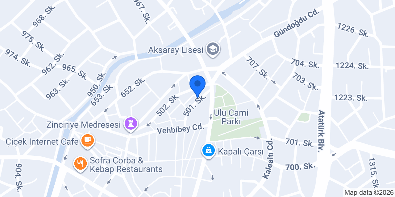 Aksaray Gazetecilik konumu