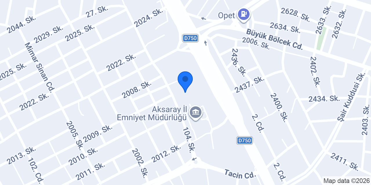 Aksaray Nüfus Müdürlüğü konumu