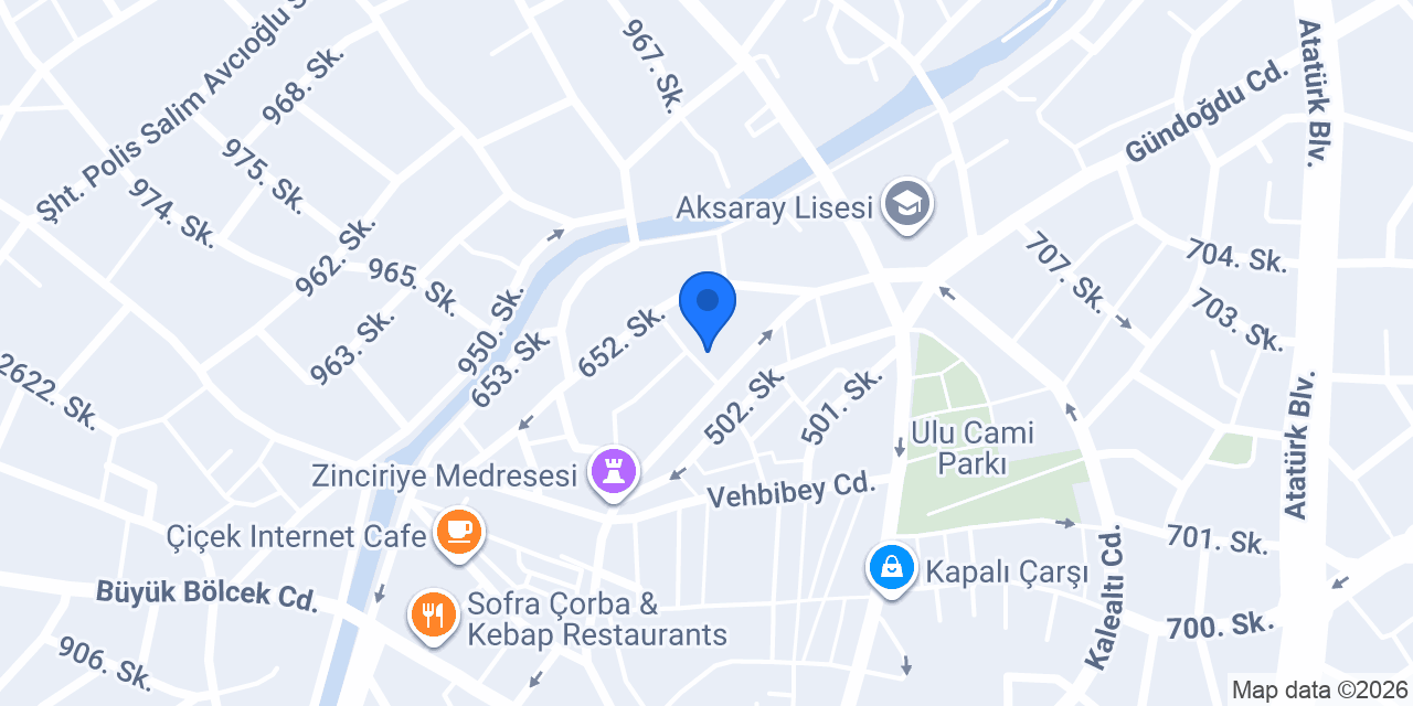 Aksaray Kısmet Oluk Çatı ve Oluk Hizmetleri konumu