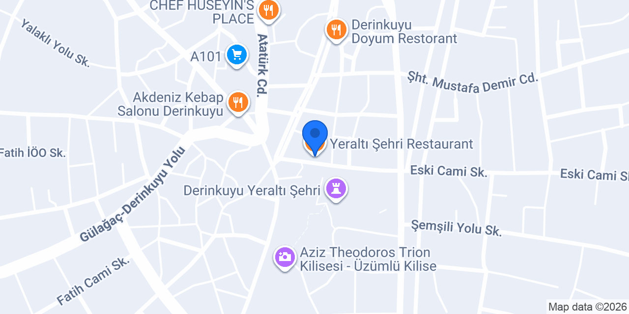Yeraltı Şehri Restaurant konumu