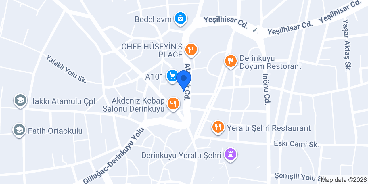 Derinkuyu Belediyesi konumu