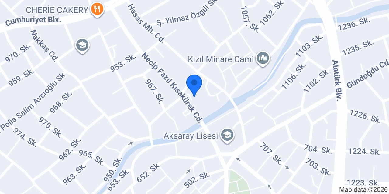 Aksaray İl Sağlık Müdürlüğü konumu