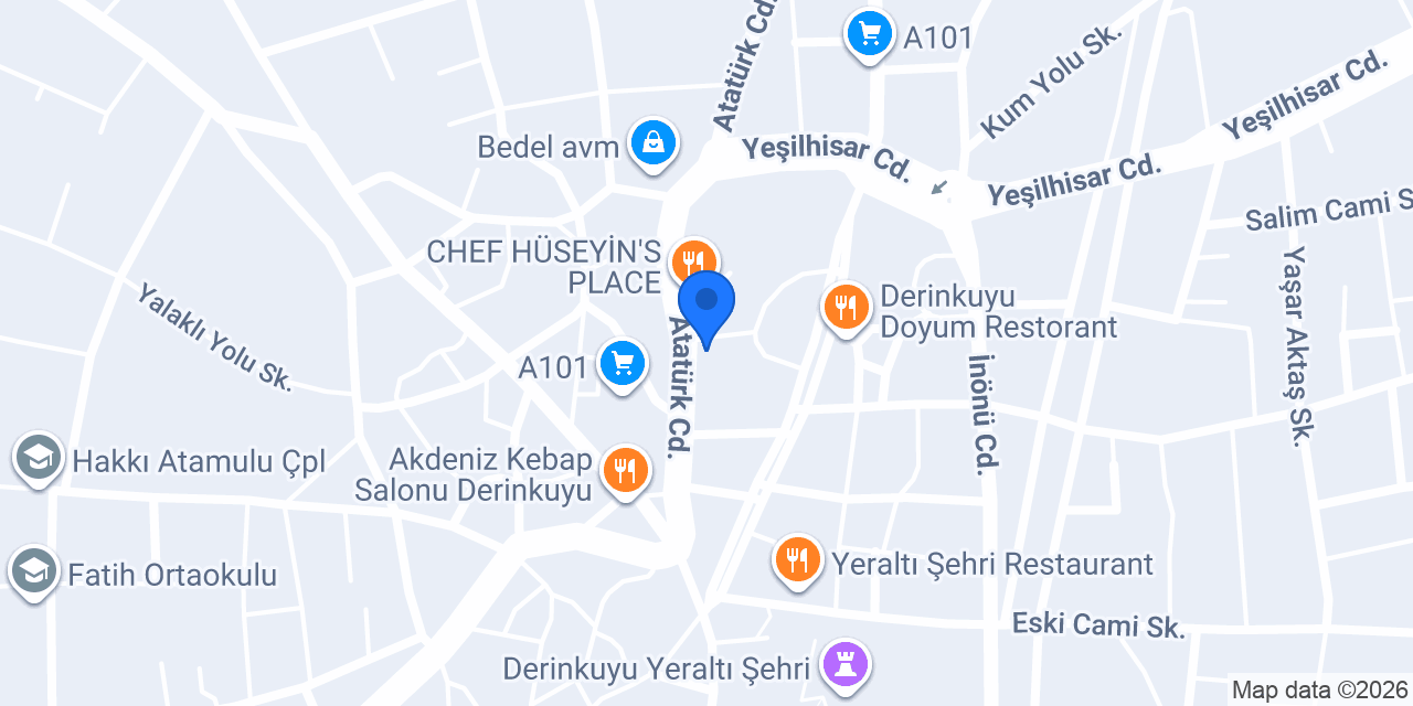 Derinkuyu Seyahat konumu