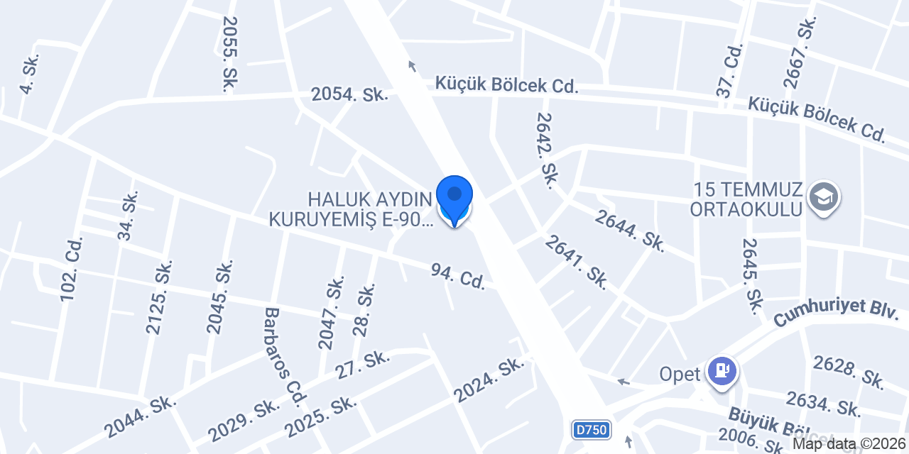 HALUK AYDIN KURUYEMİŞ E-90 ŞUBE konumu