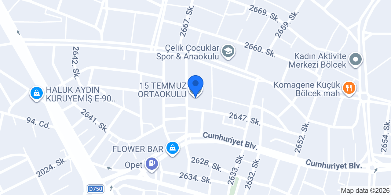 15 TEMMUZ ORTAOKULU konumu