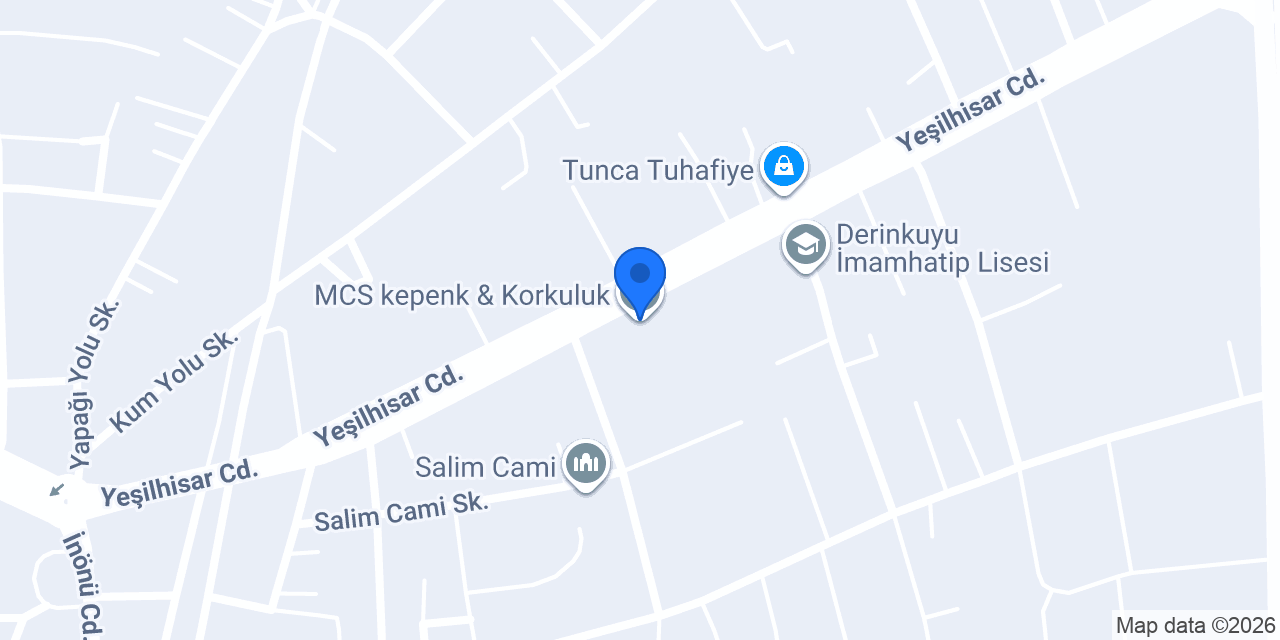 MCS kepenk & Korkuluk konumu