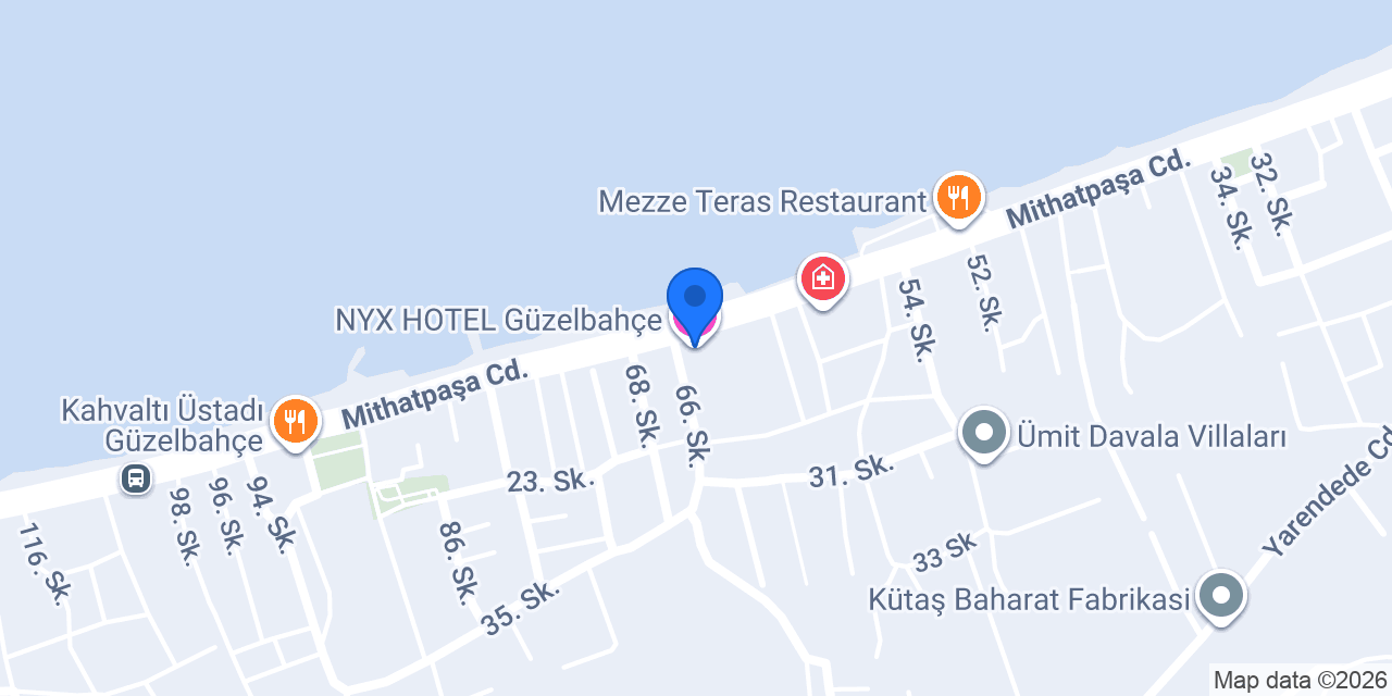 NYX HOTEL Güzelbahçe konumu