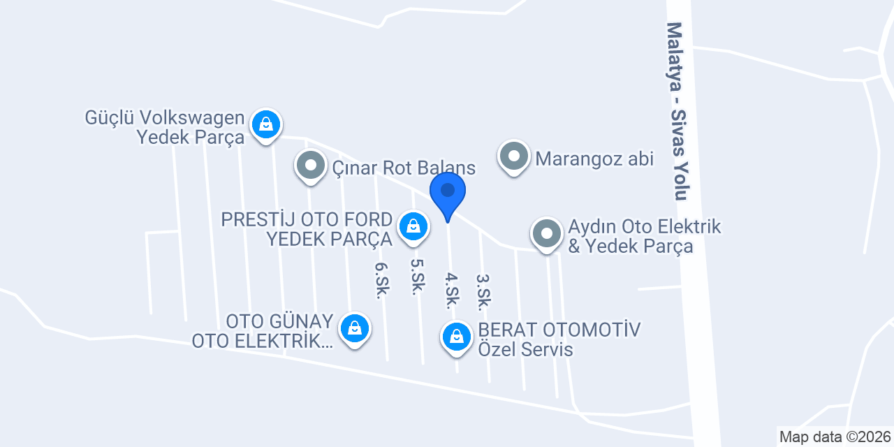 MALATYA KARALAR OTO YEDEK PARÇA konumu