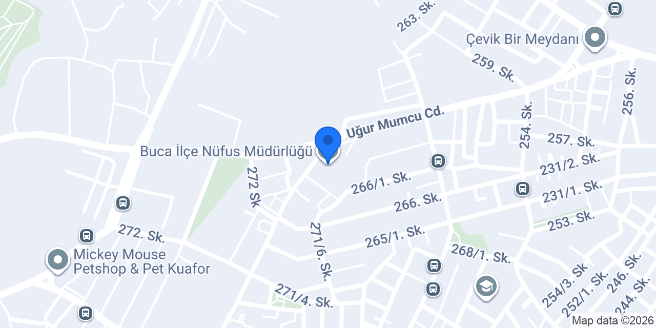 Buca İlçe Nüfus Müdürlüğü konumu
