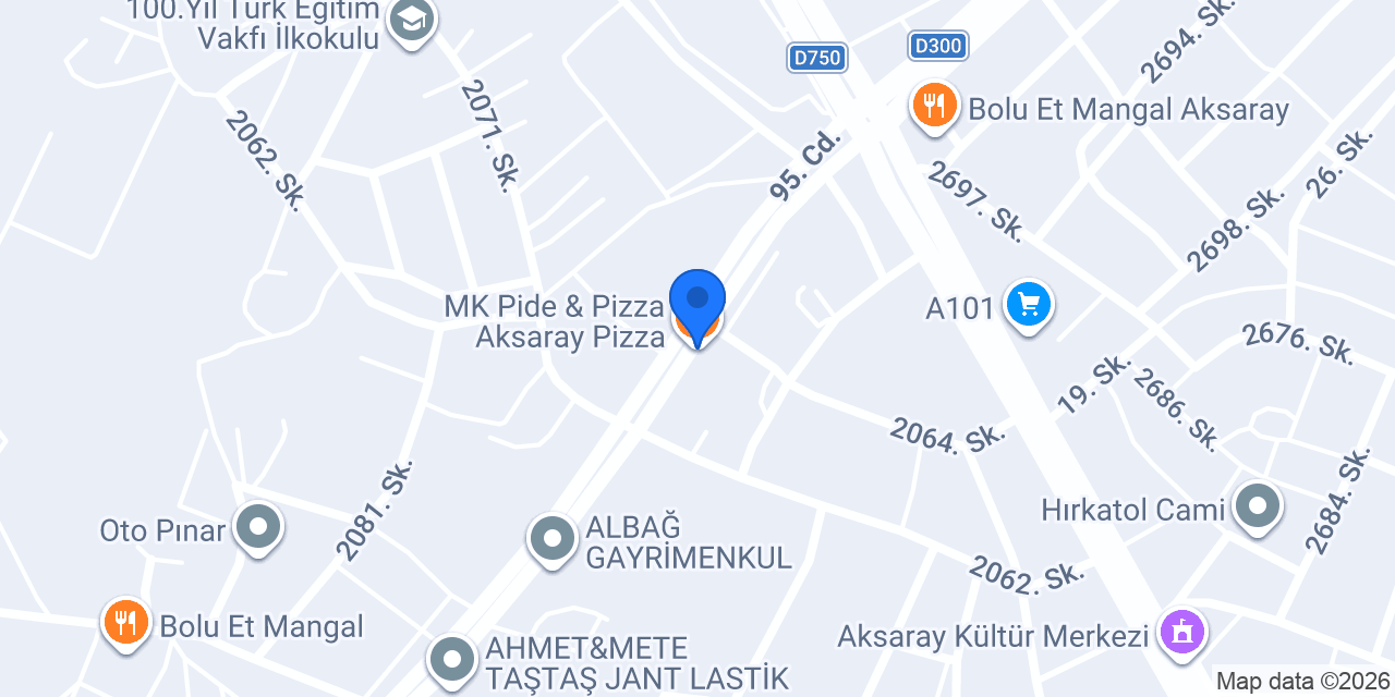 MK Pide & Pizza Aksaray Pizza konumu