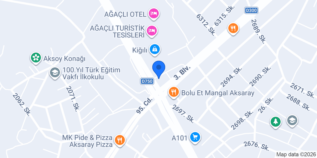 Aksaray Ağaçlı Taksi konumu