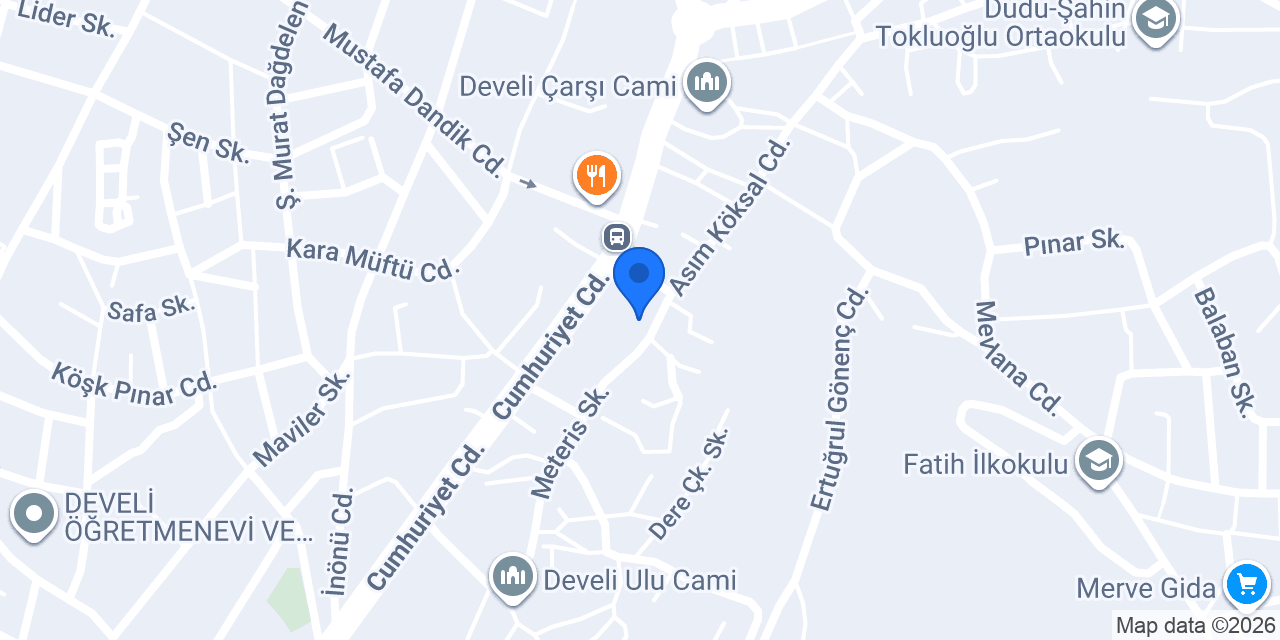 Develi Lisesi konumu