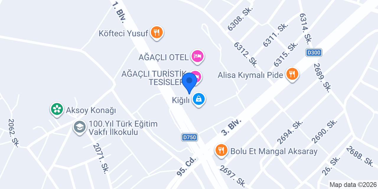 MADO Aksaray Ağaçlı konumu