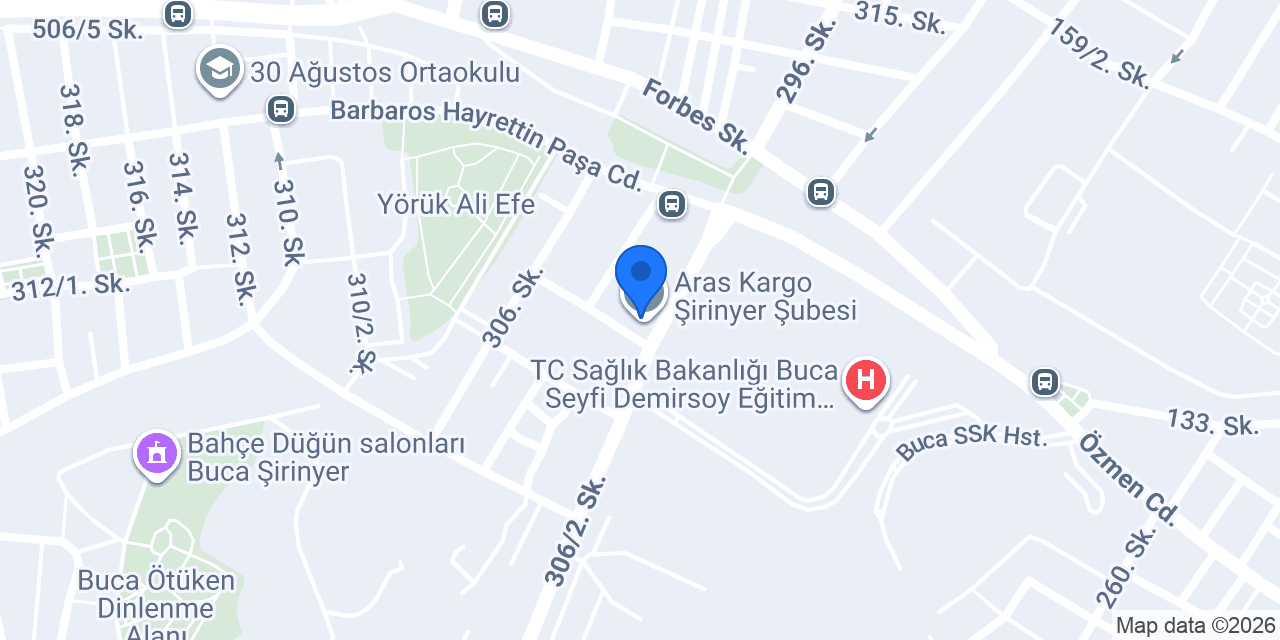 Aras Kargo Şirinyer Şubesi konumu