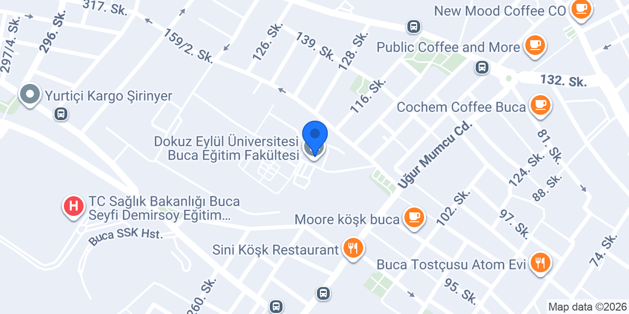 Buca Eğitim Fakültesi Dekanlığı (Rees Köşkü) konumu