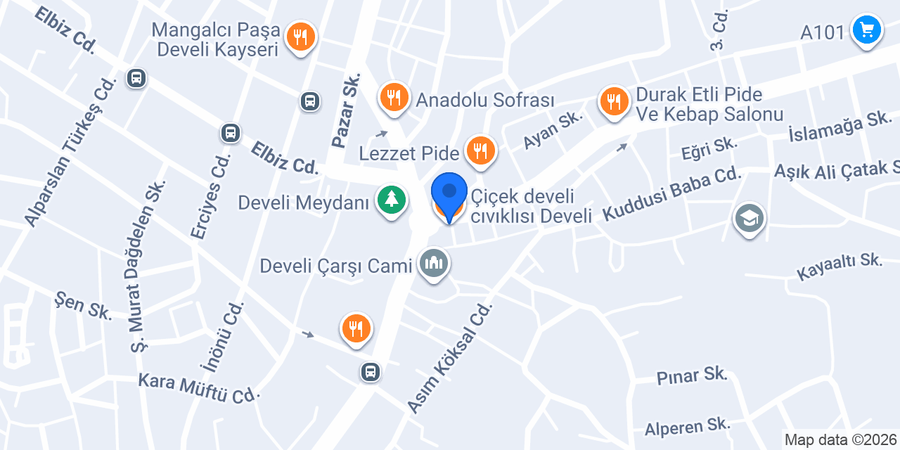 Çiçek develi cıvıklısı Develi konumu