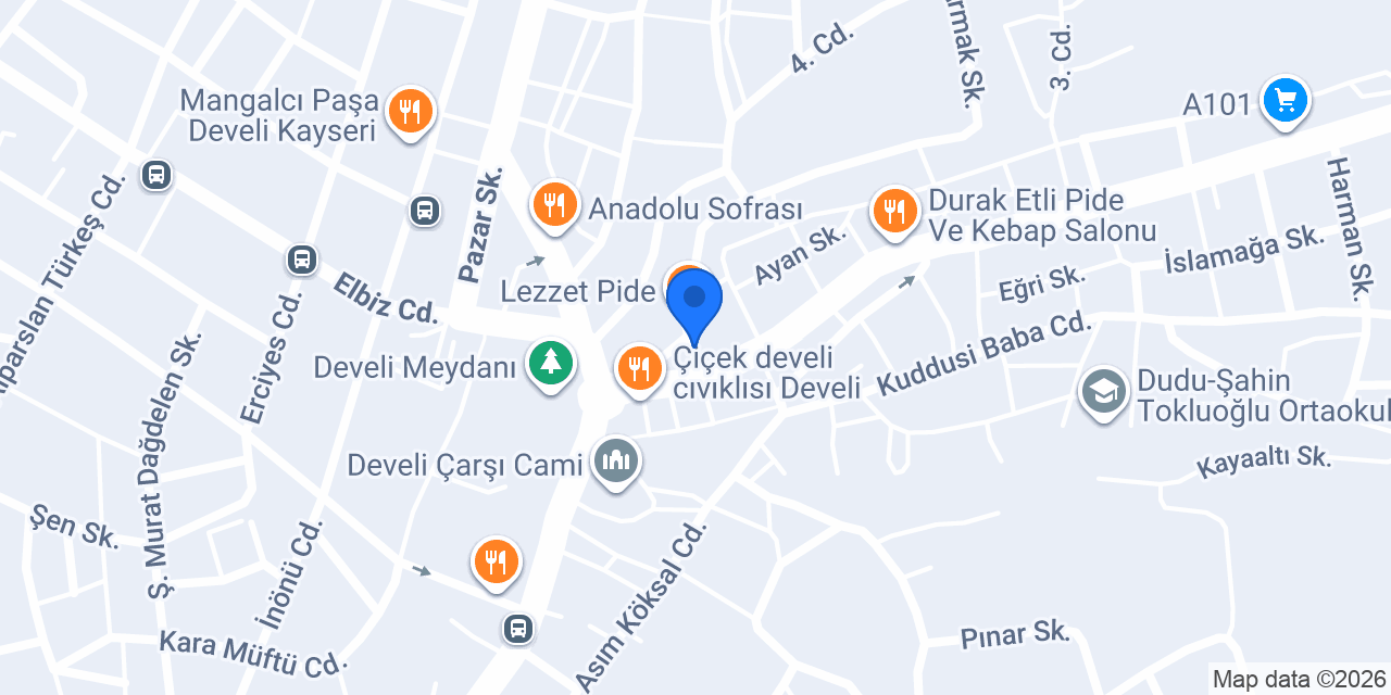Develi Veteriner Polikliniği konumu