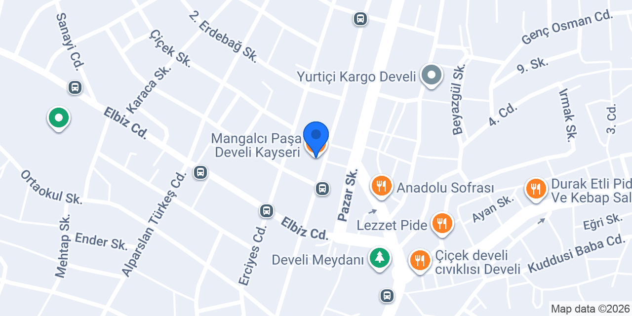 Mangalcı Paşa Develi Kayseri konumu