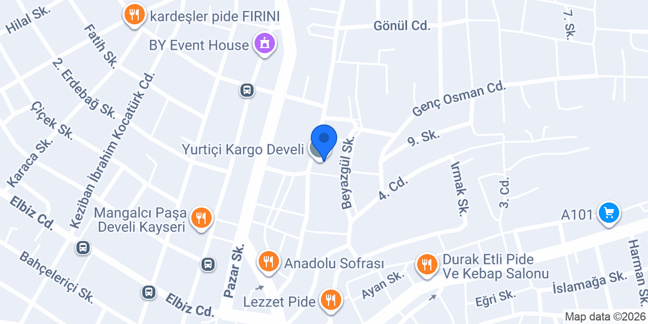 Yurtiçi Kargo Develi konumu
