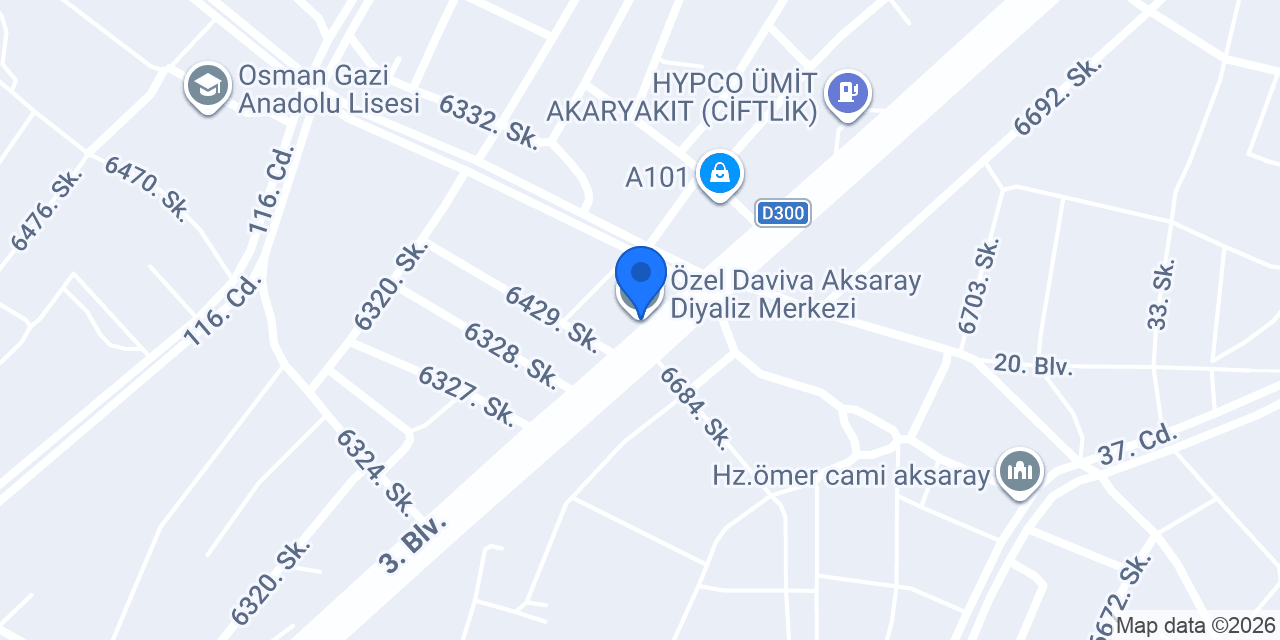 Özel Daviva Aksaray Diyaliz Merkezi konumu