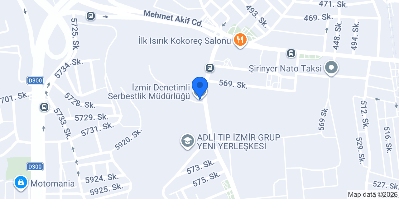 İzmir Denetimli Serbestlik Müdürlüğü konumu