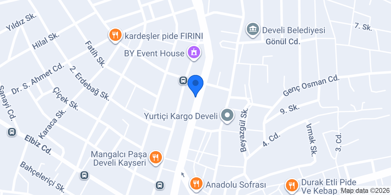 Ergül Mobilya Develi konumu