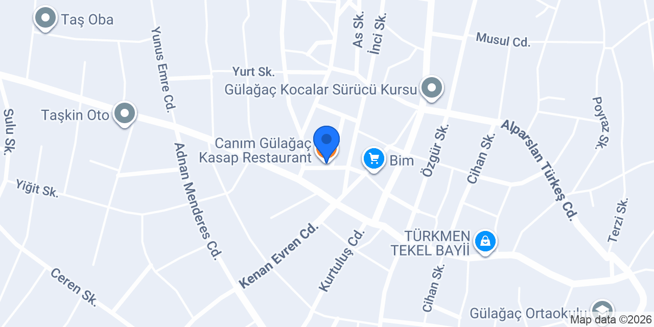 Canım Gülağaç Kasap Restaurant konumu