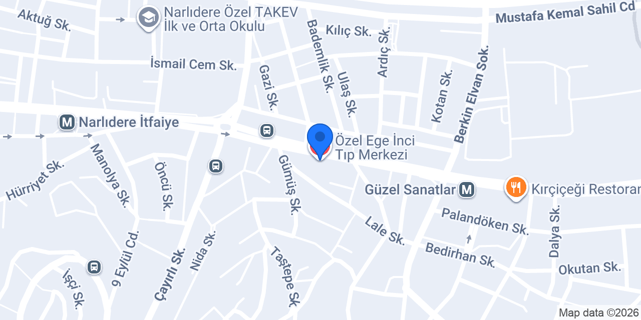 Özel Ege İnci Tıp Merkezi konumu