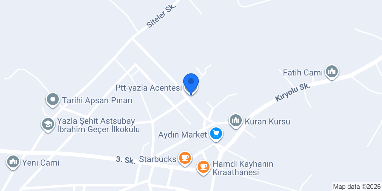 Ptt-yazla Acentesi konumu