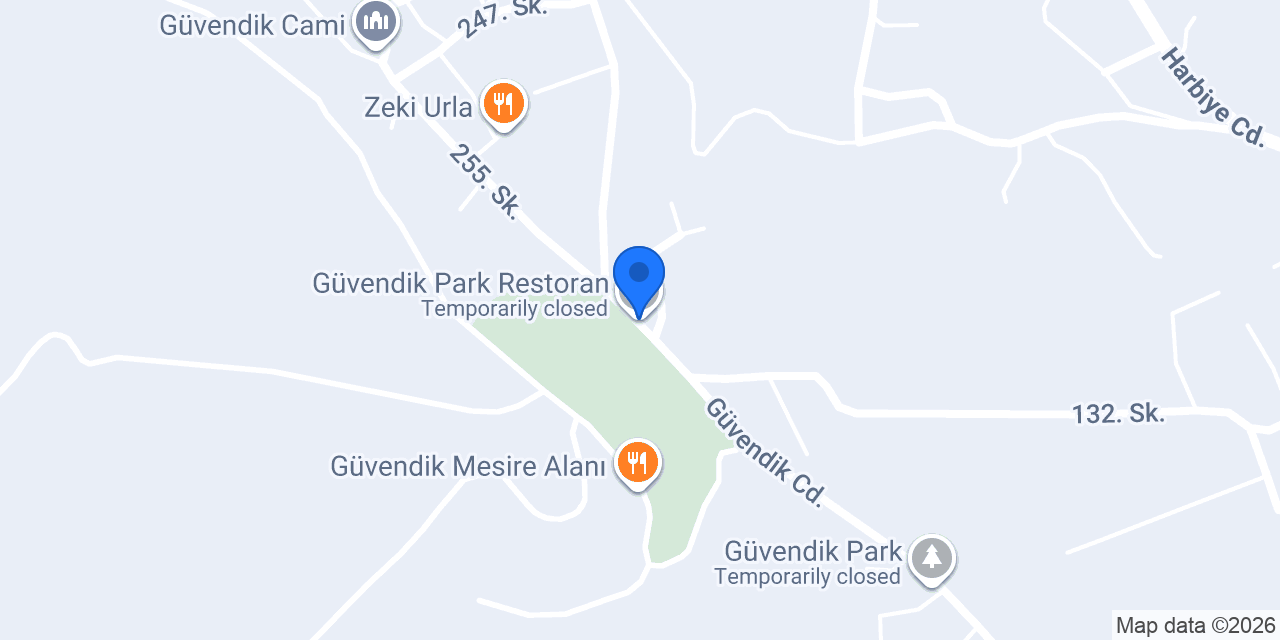 Güvendik Park Restoran konumu