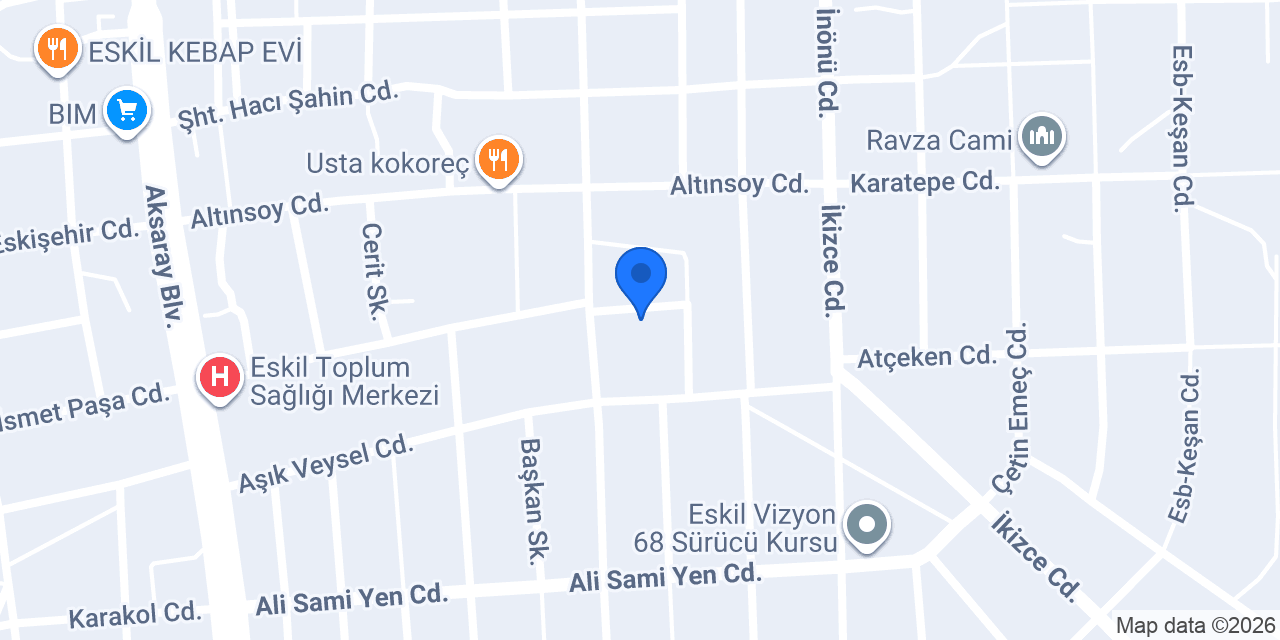 Özel Eskil Özel Eğitim ve Reh. Merkezi konumu