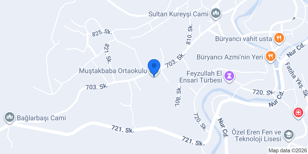 Muştakbaba Ortaokulu konumu