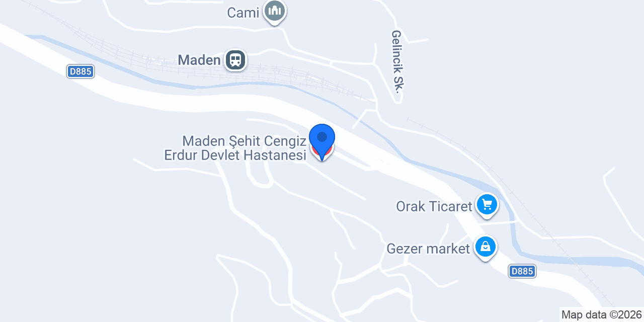 Maden Şehit Cengiz Erdur Devlet Hastanesi konumu