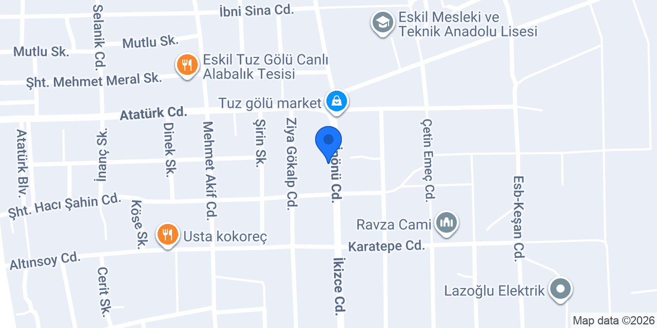 Yalvaç Unlu Mamuller konumu