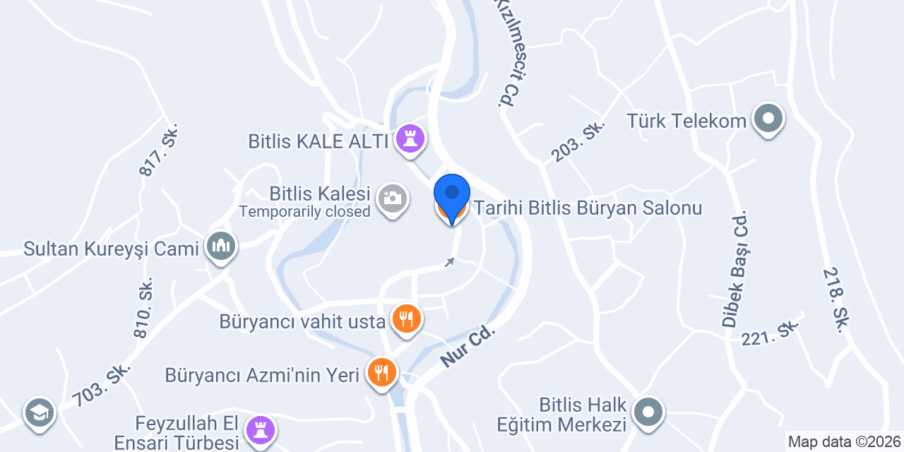 Tarihi Bitlis Büryan Salonu konumu