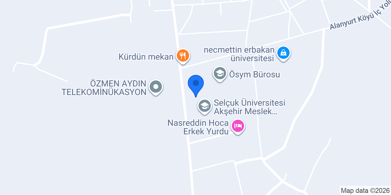S.Ü AKŞEHİR İ.İ.B.F. konumu